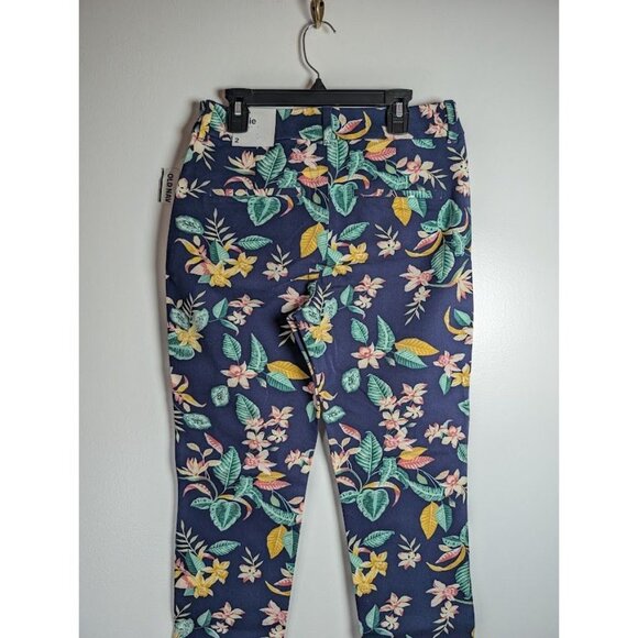 Old Navy Pixie Pants Size 2 Ankle 28x27 Hawaiian Tropical Floral Stretch Resort - Picture 6 of 10